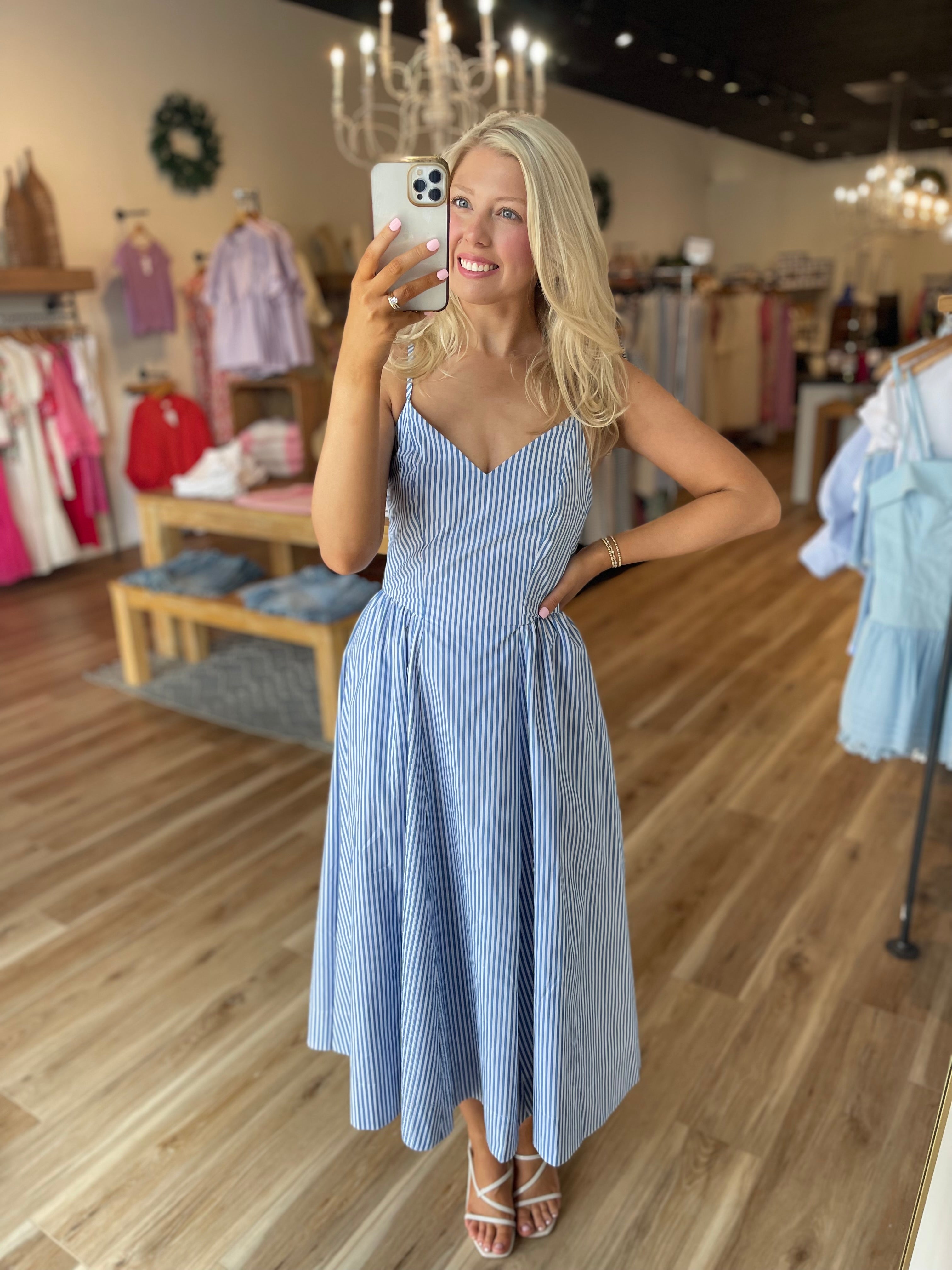 Clara Striped Midi Dress