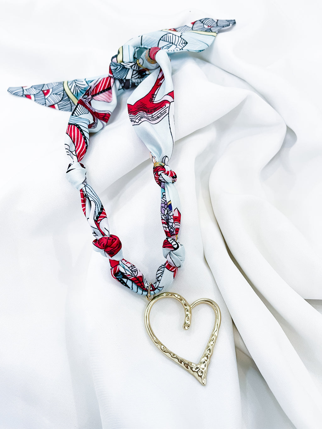 Laguna Open Heart Scarf Necklace