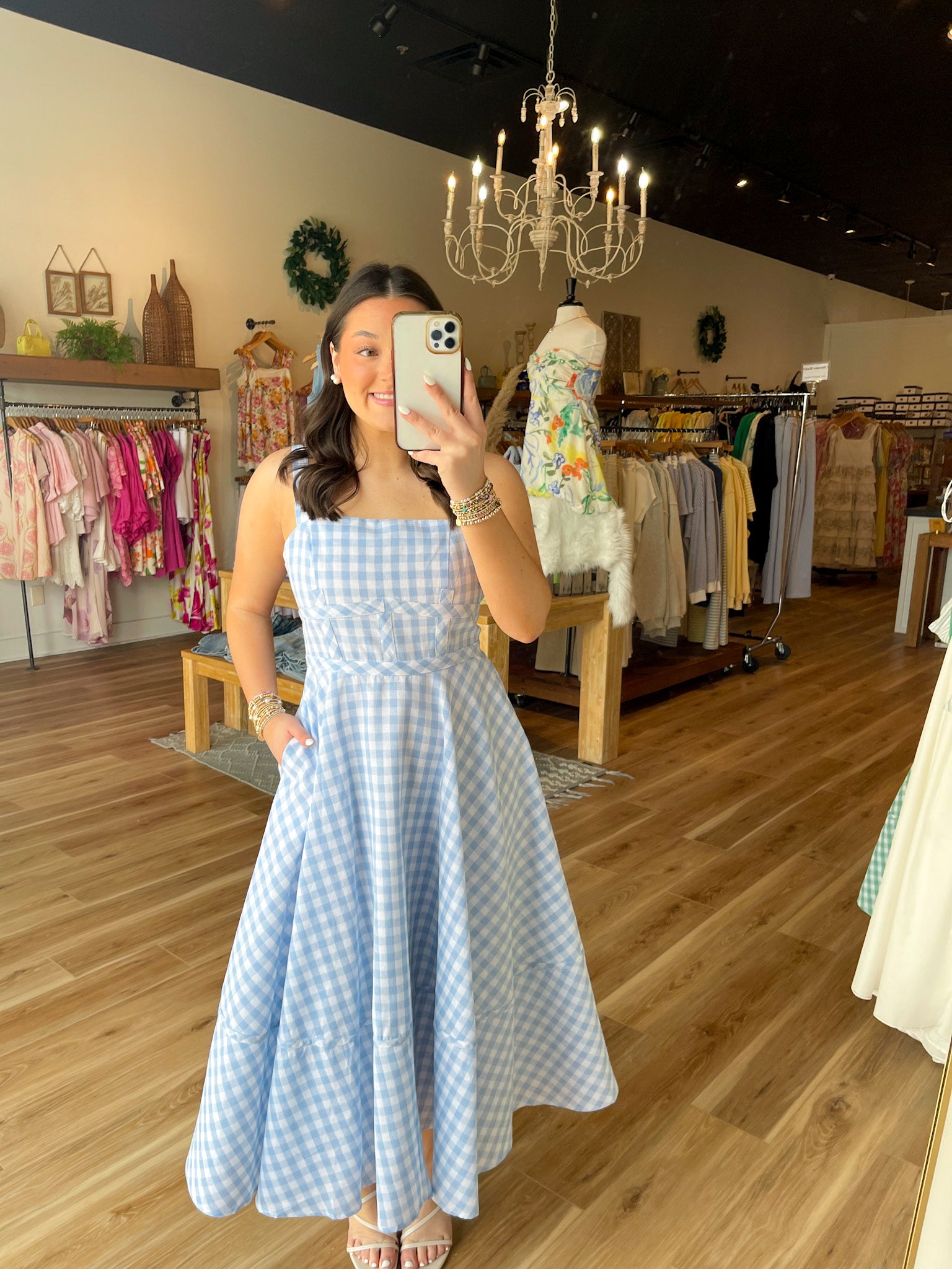 Gabriella Gingham Midi Dress