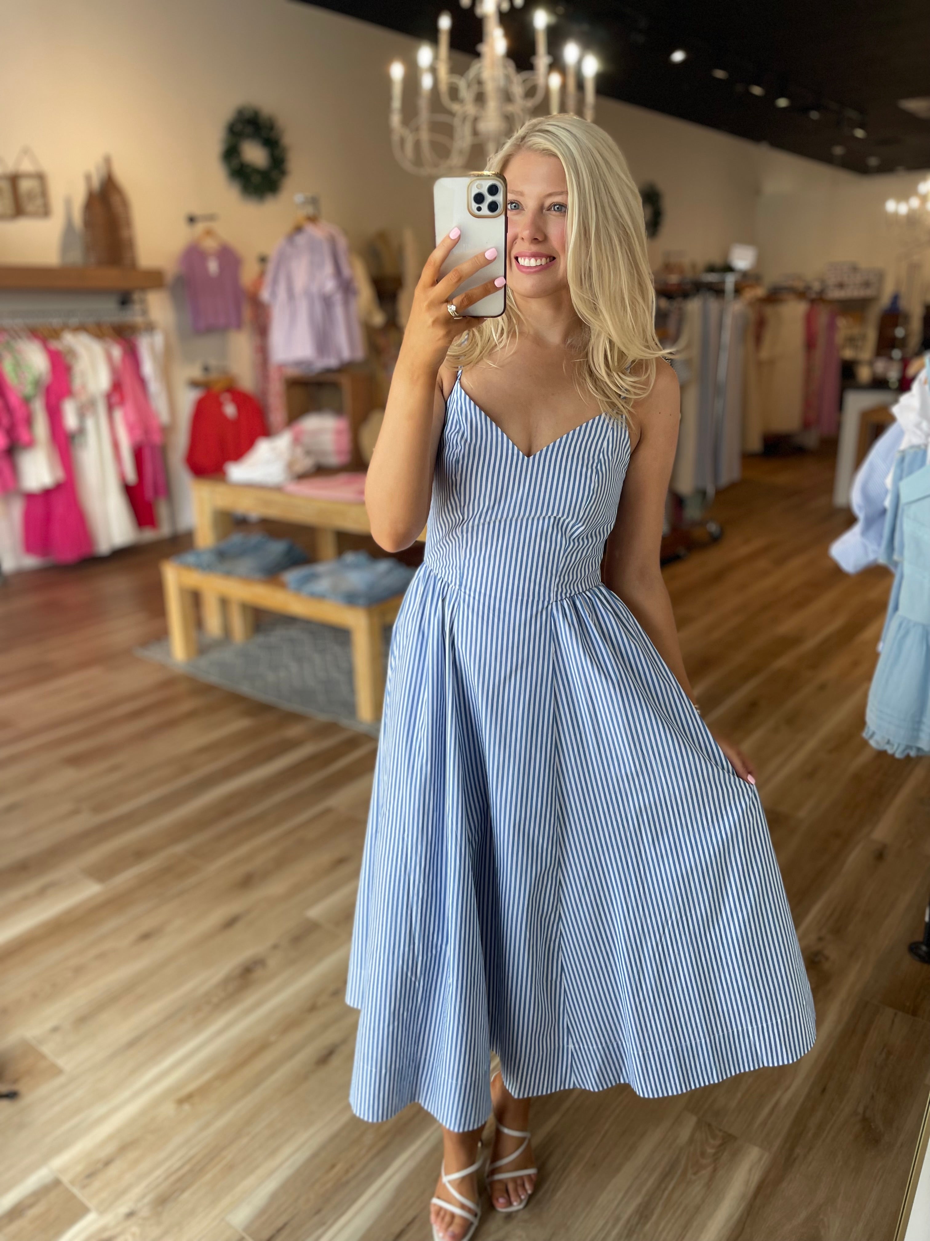 Clara Striped Midi Dress