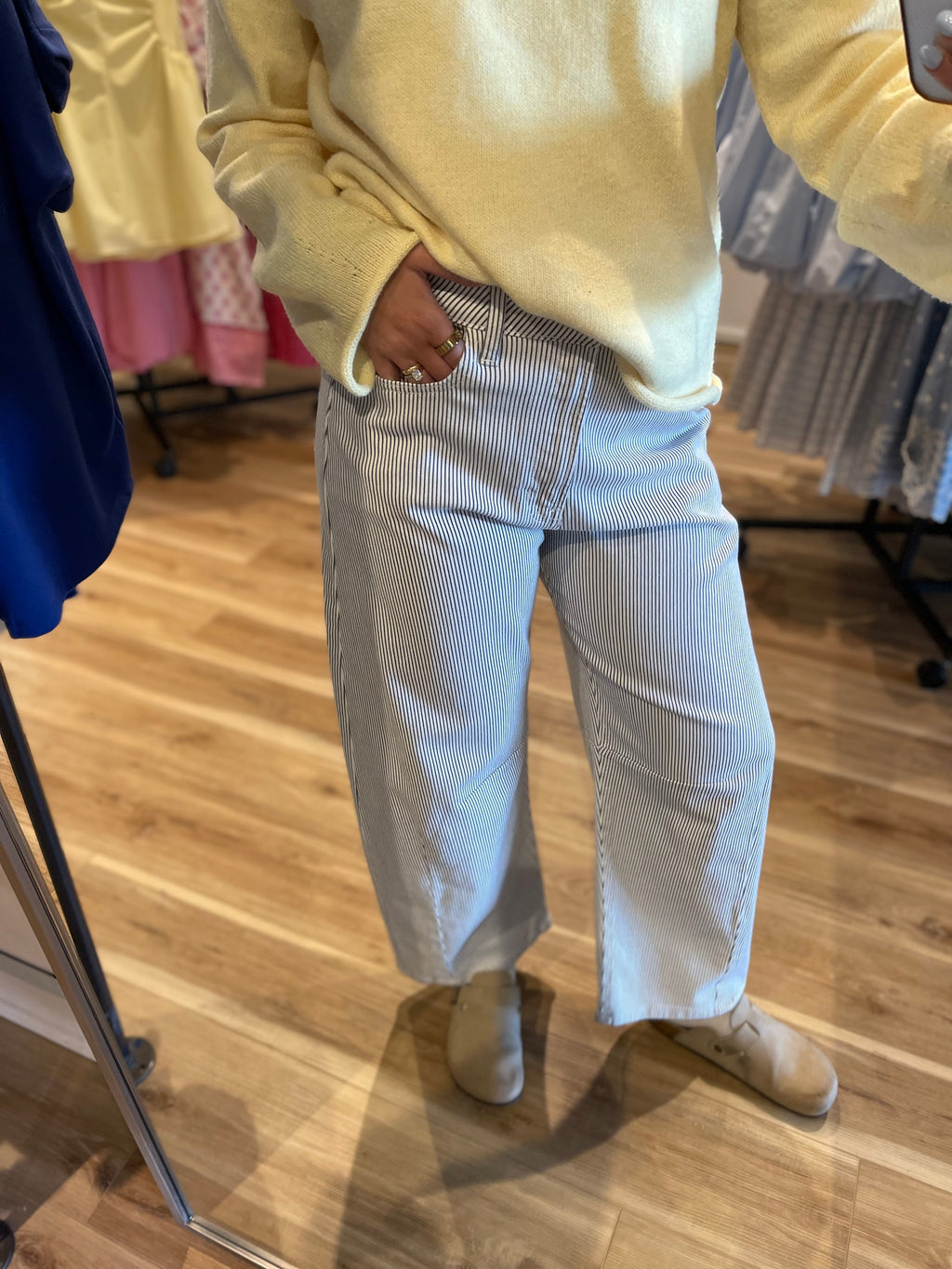 Striped Barrel Jeans