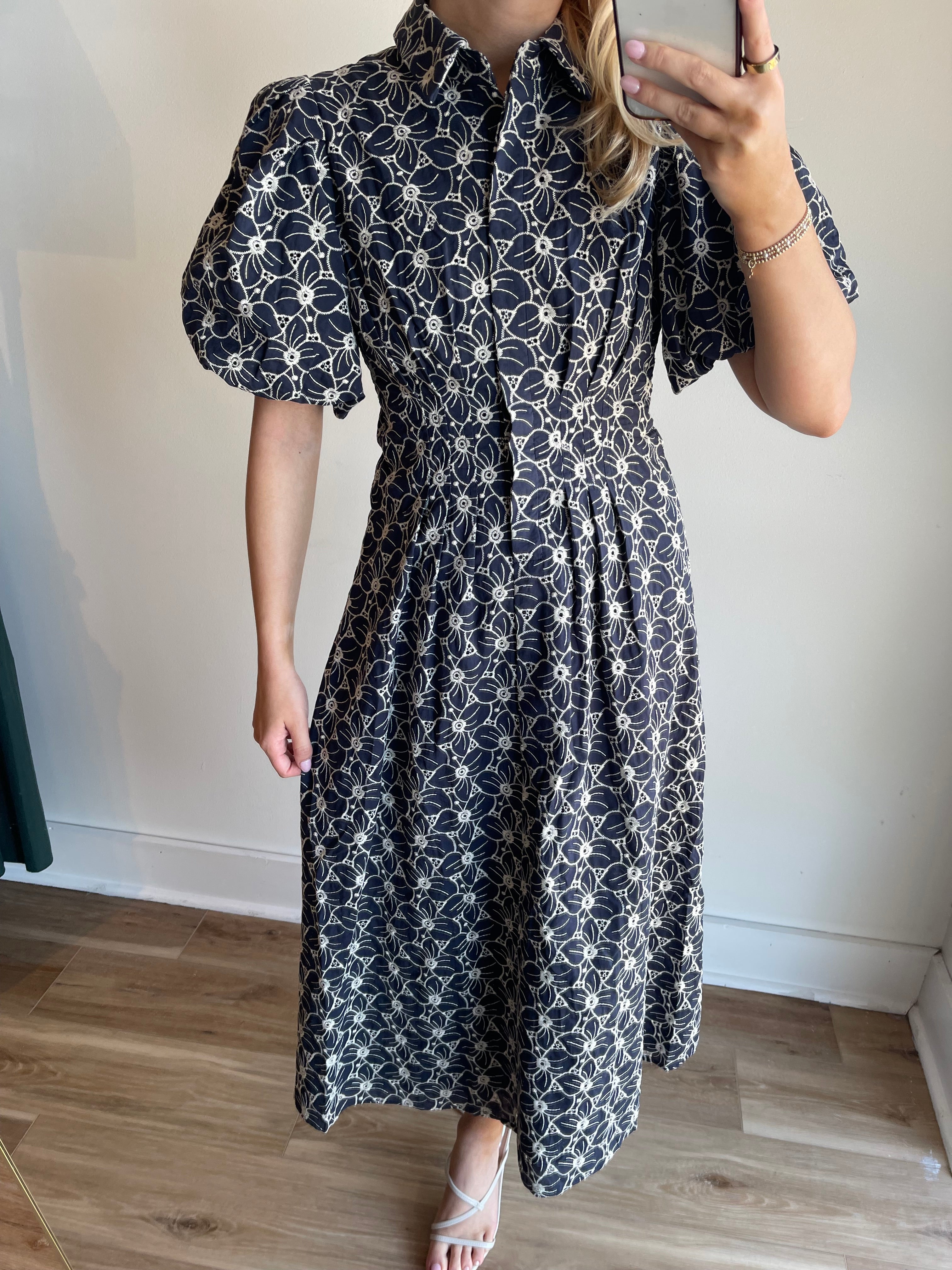 Flora Eyelet Midi Dress