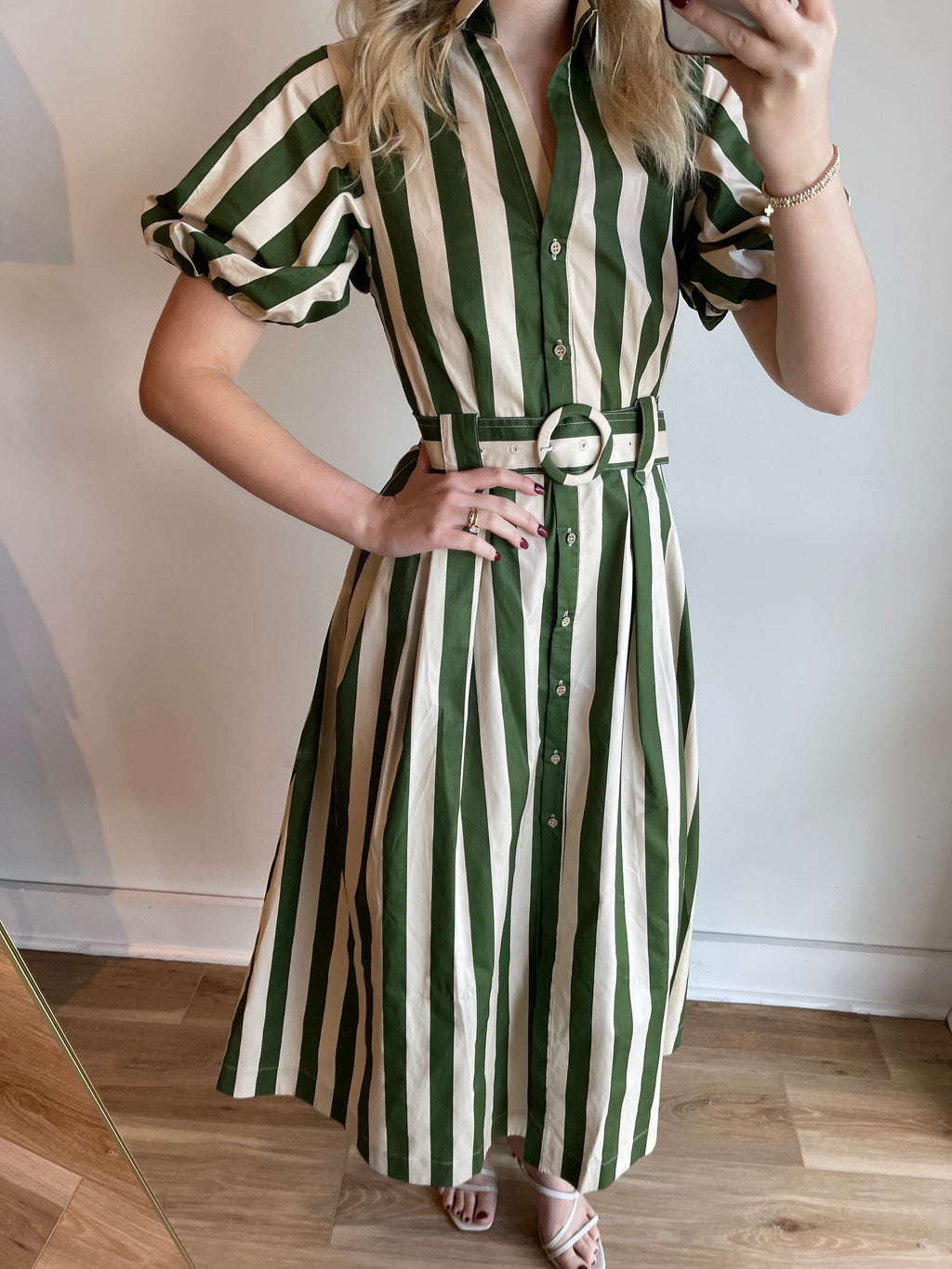 Flora Stripe Midi Dress
