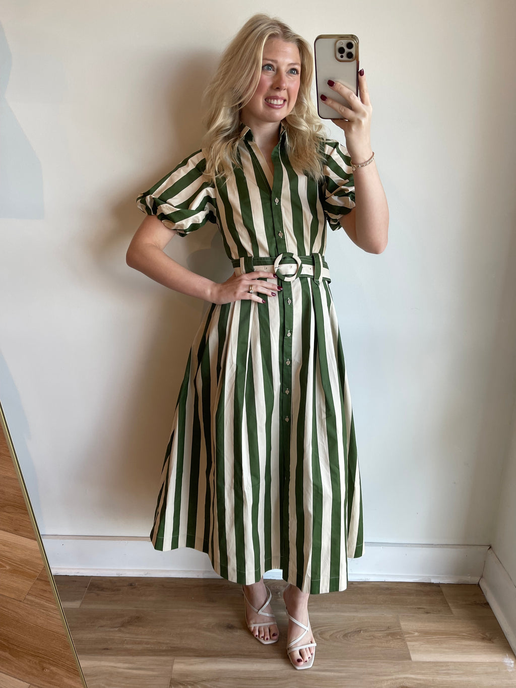 Flora Stripe Midi Dress
