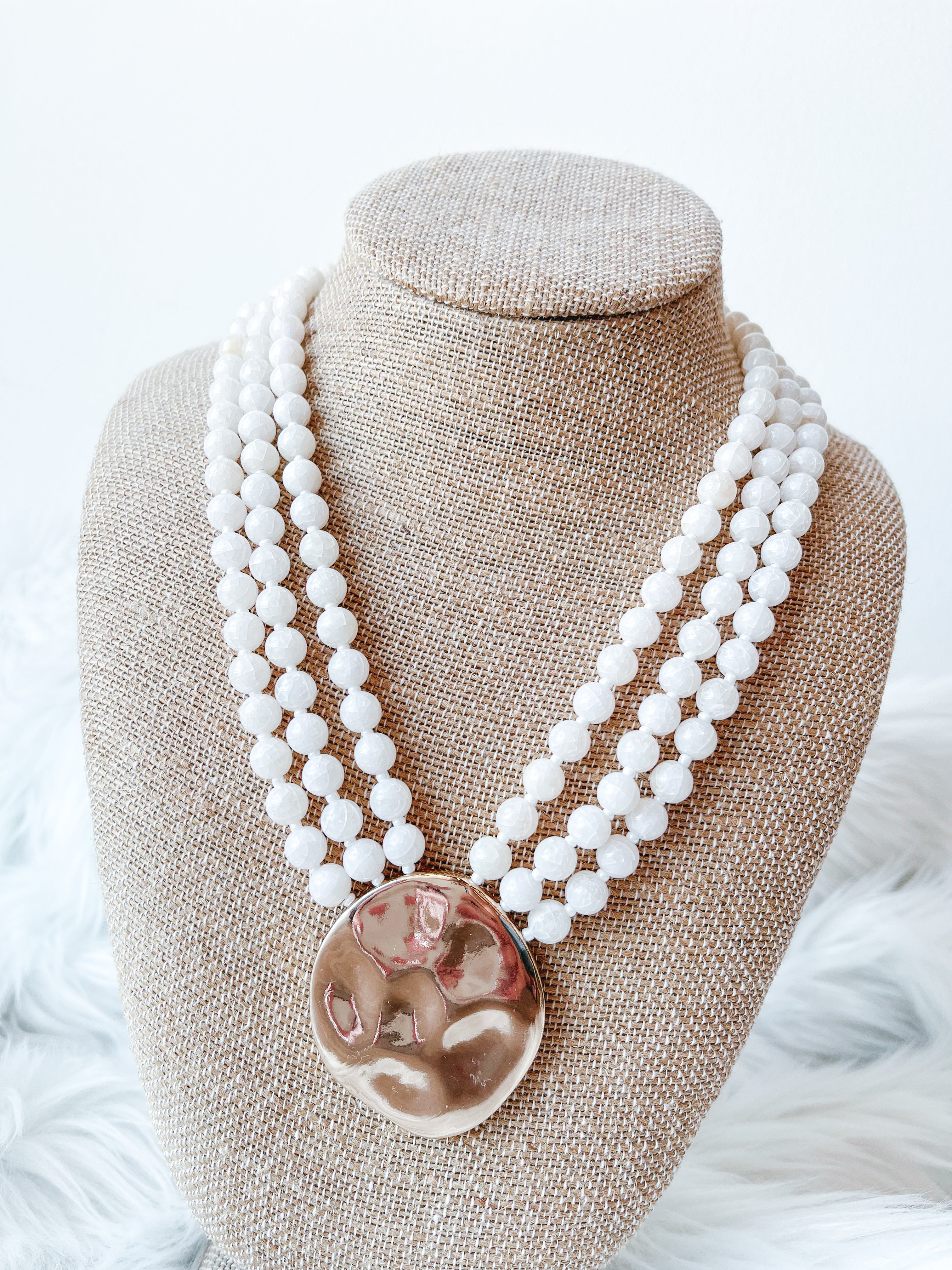 Pendent Marble Bead Necklace