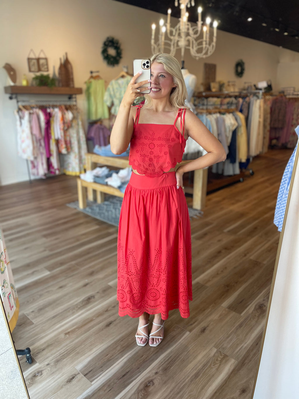 Ashley Eyelet Skirt Set