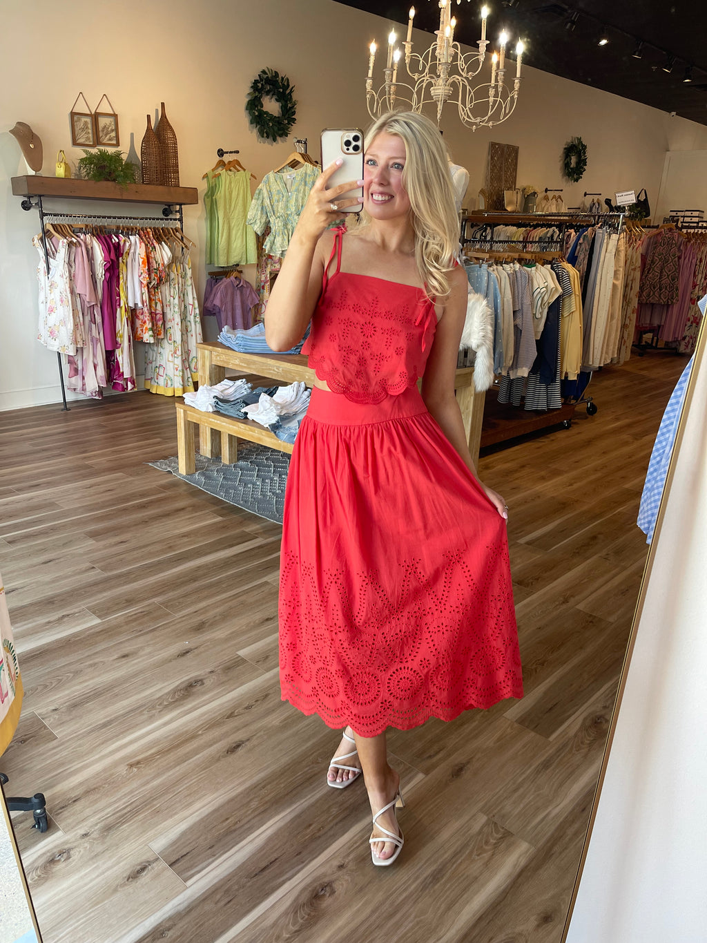 Ashley Eyelet Skirt Set