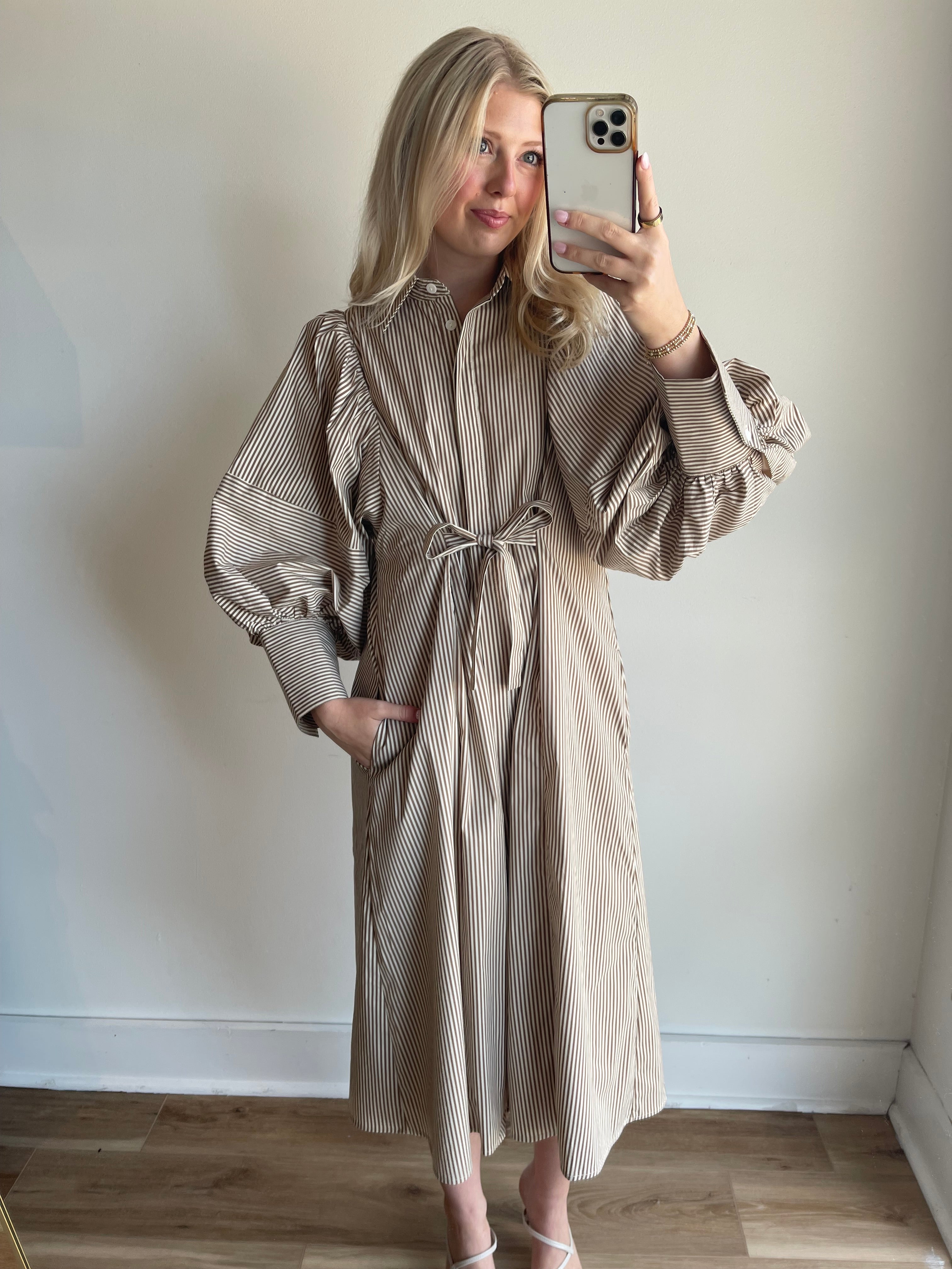 Camille Striped Midi Dress