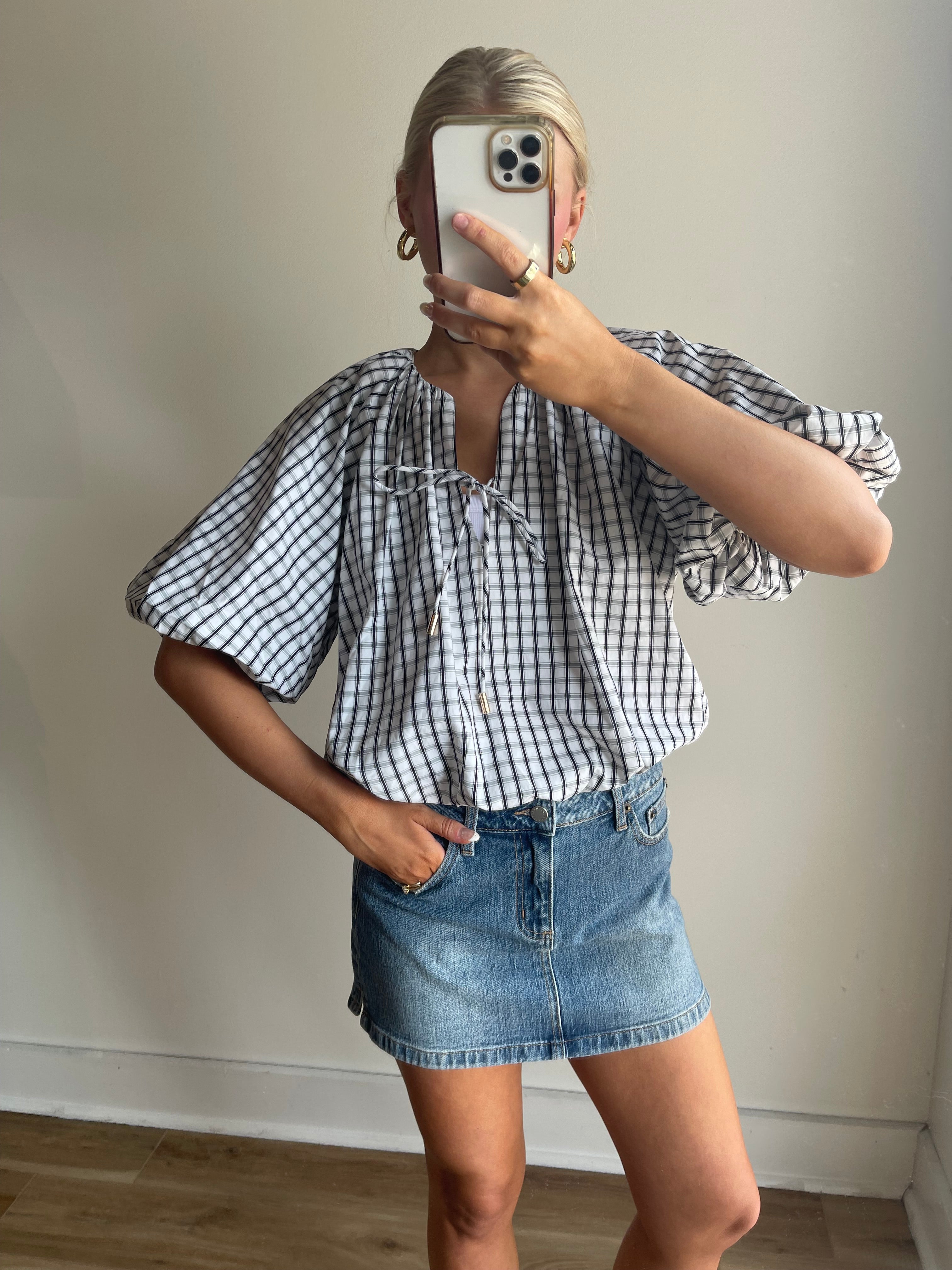 Macy Plaid Blouse