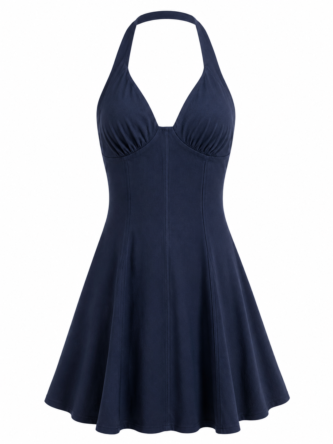 Denim Halter Mini Dress