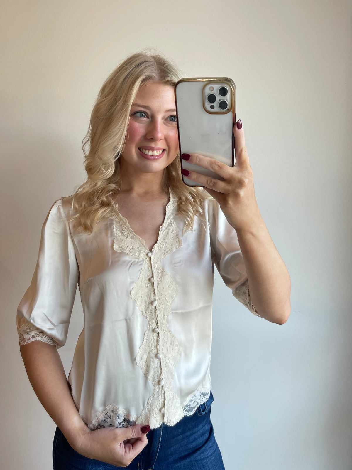 Ellen Lace Trim Top