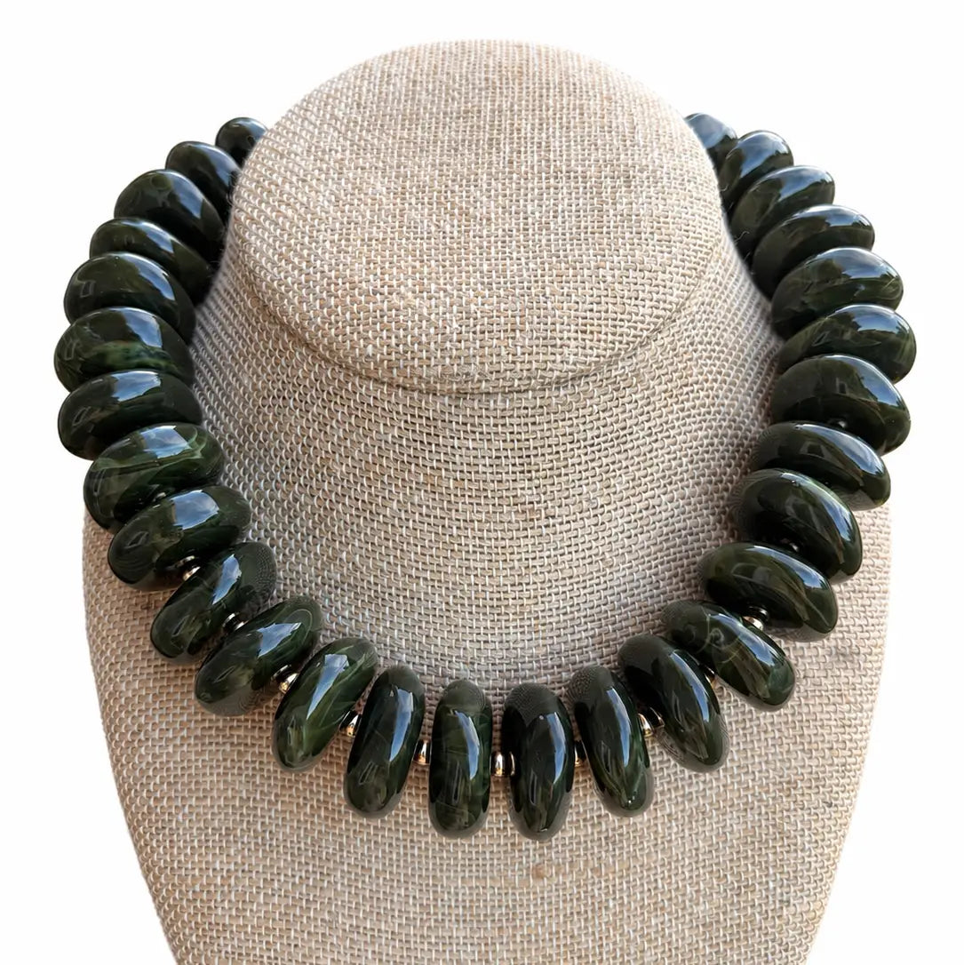 Forest Green Chunky Rondelle