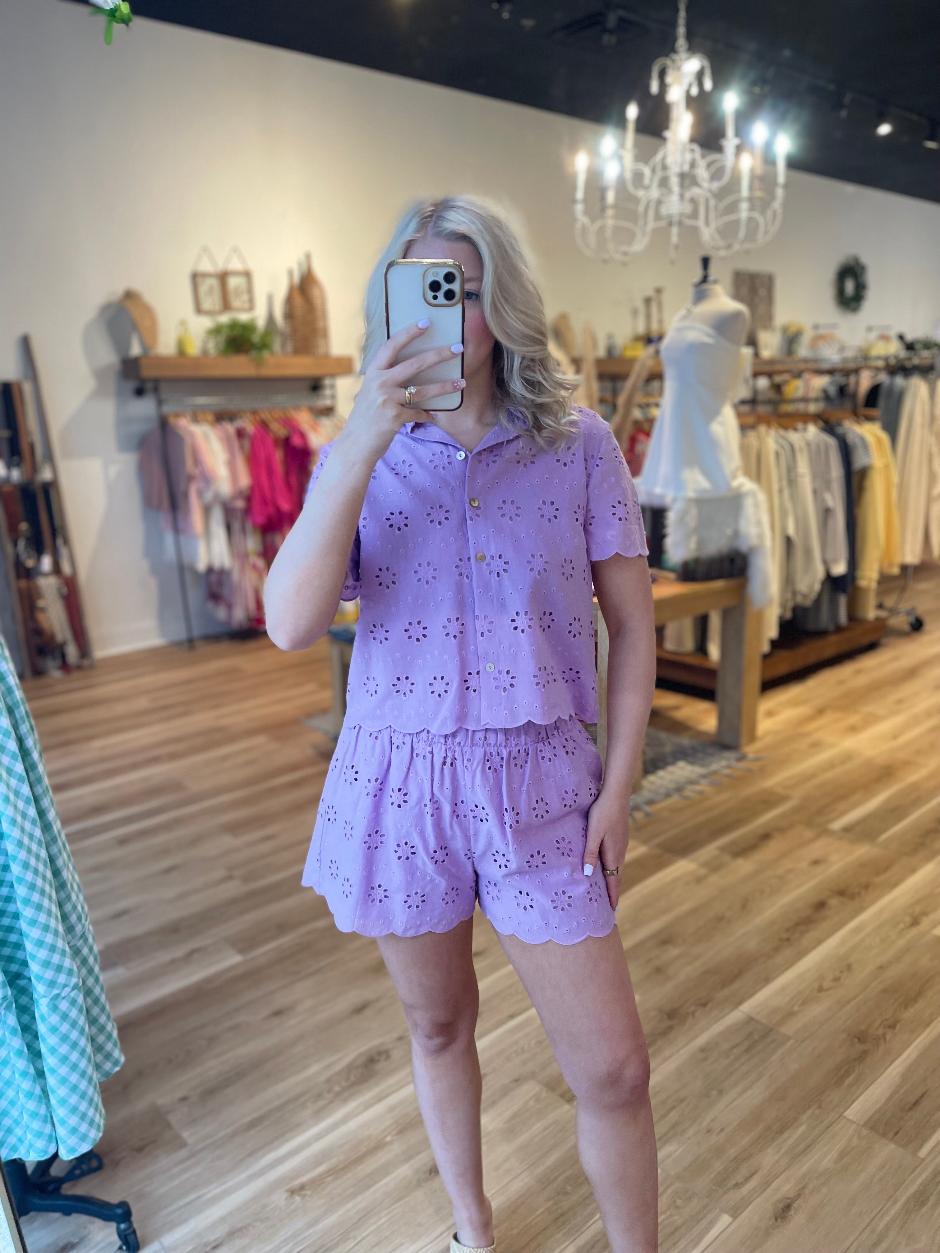 Scottie Eyelet Top