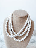 3 Row Wood Beaded Necklace