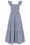 Navy Gingham Maxi Dress