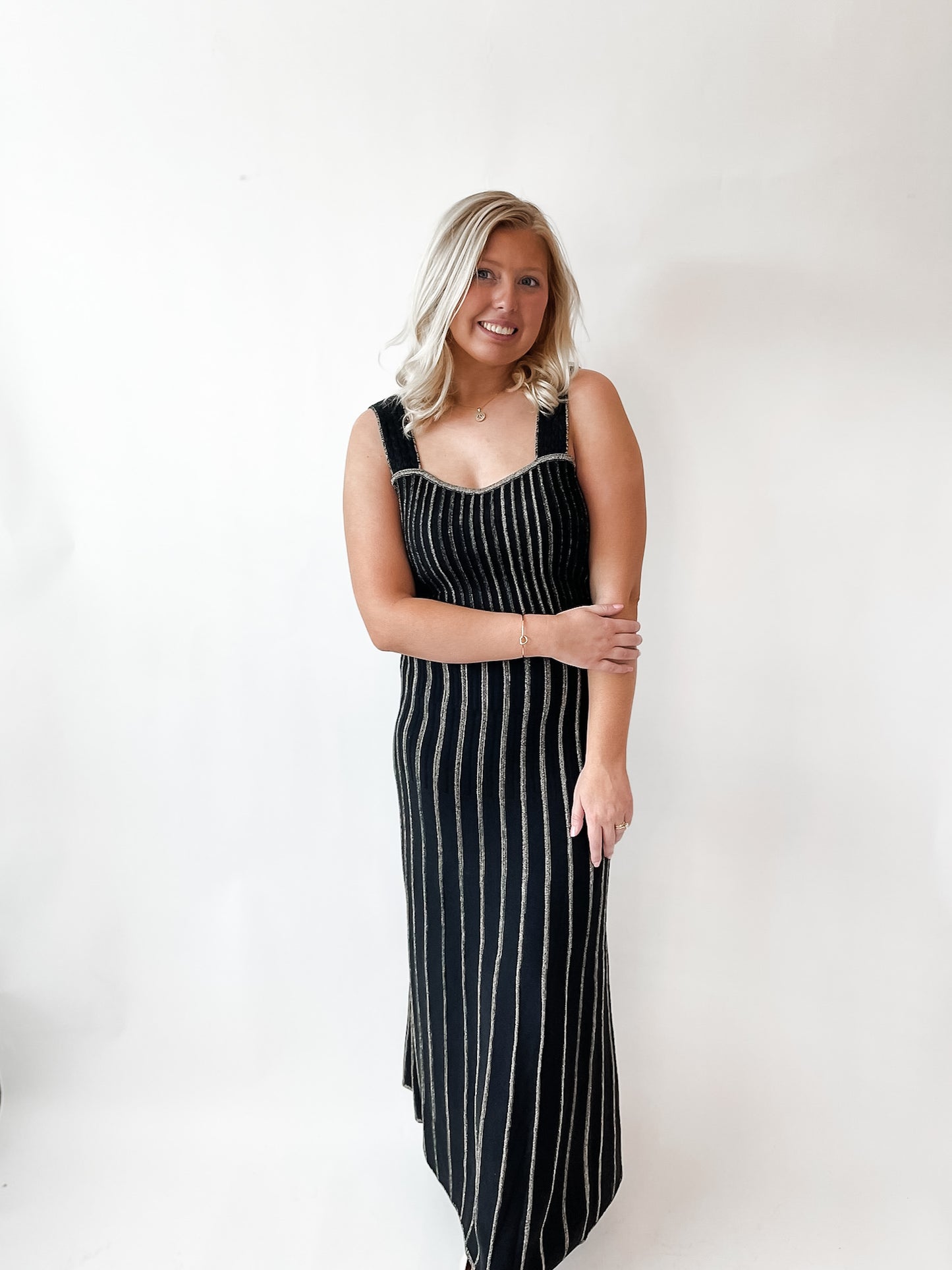 Celia Lurex Stripe Midi Skirt