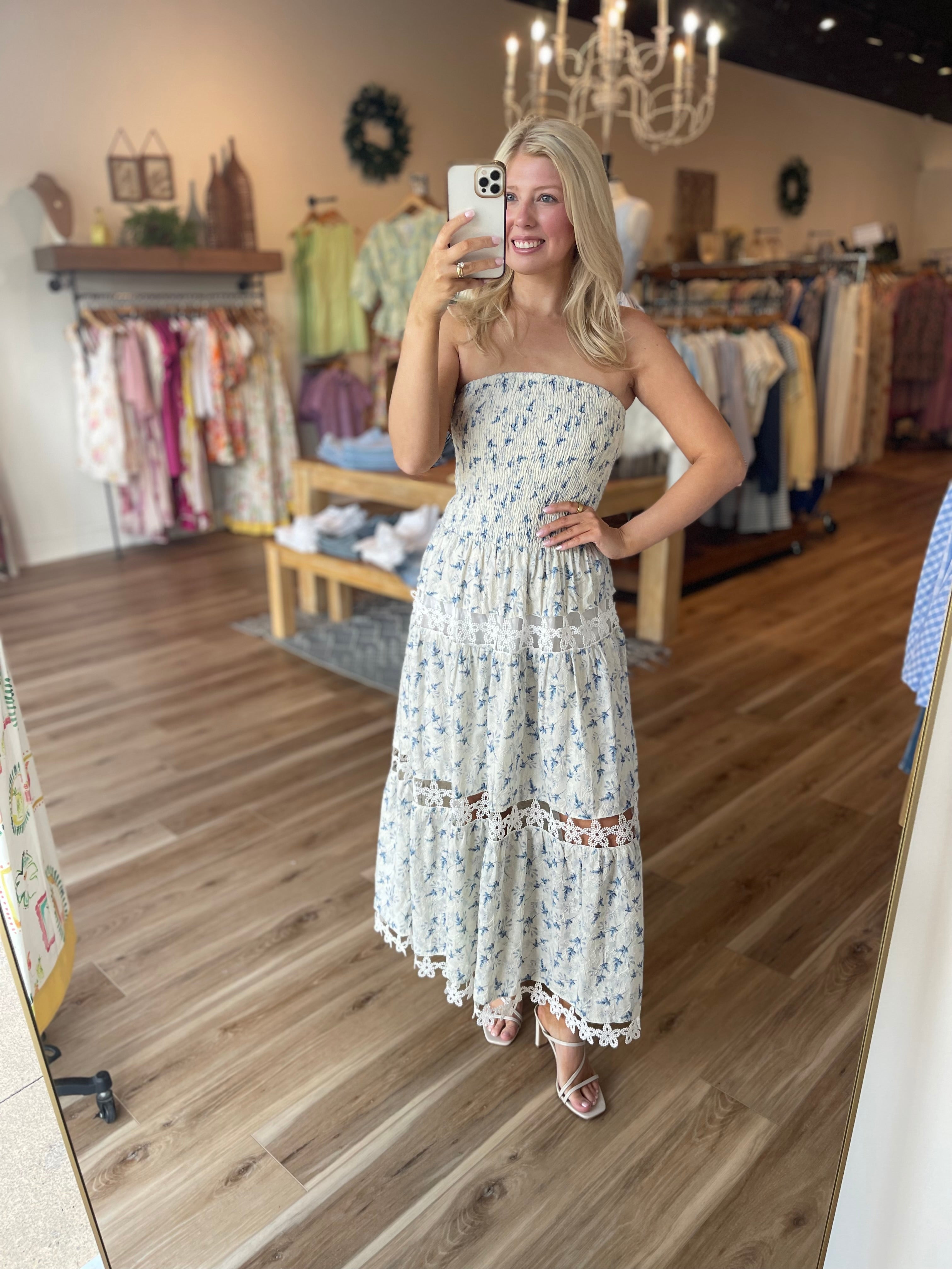 eyelet midi dress Ellie Eyelet Midi Dress – The Cotton Gin Boutique