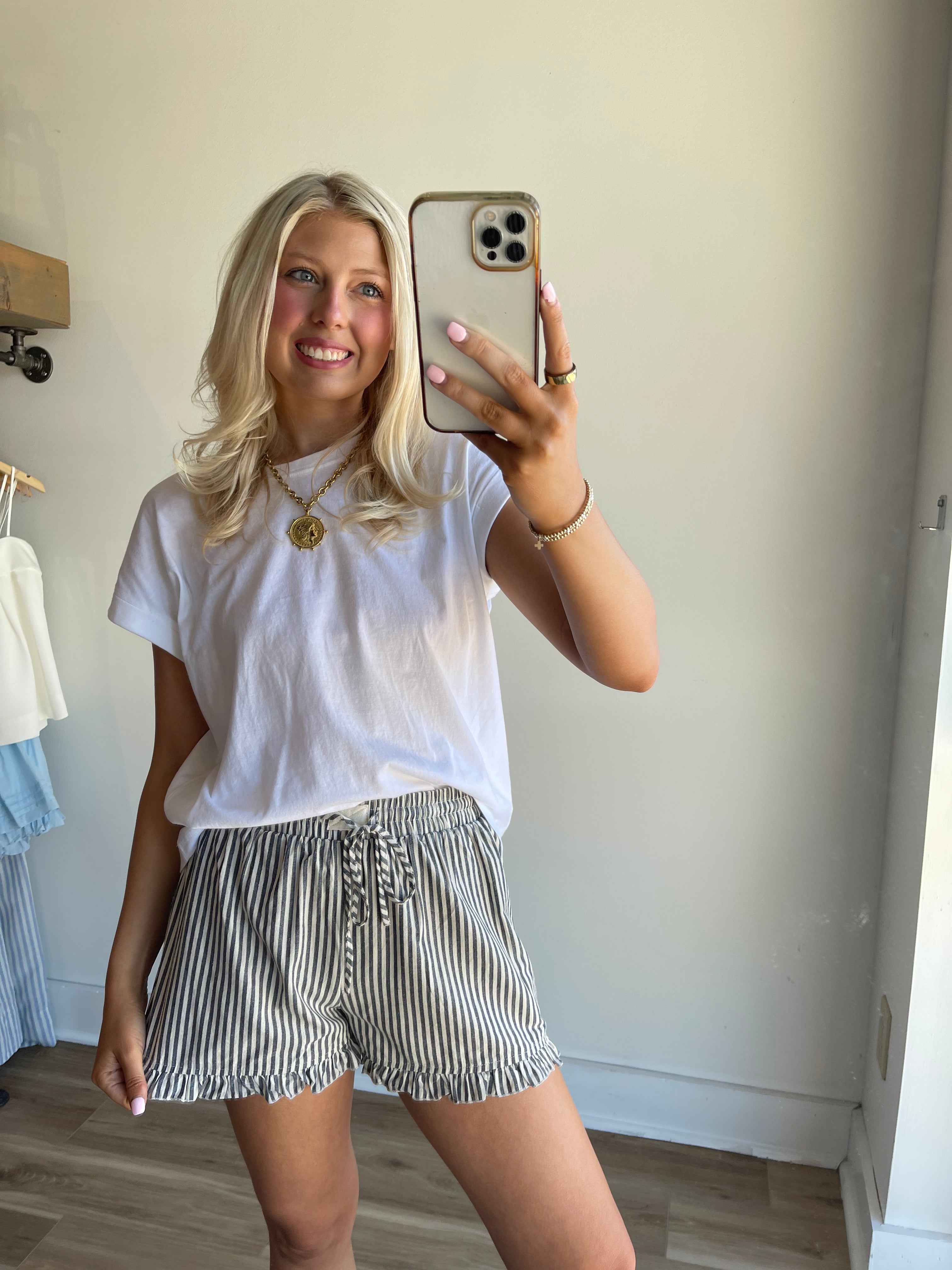 Stripe Ruffle Shorts