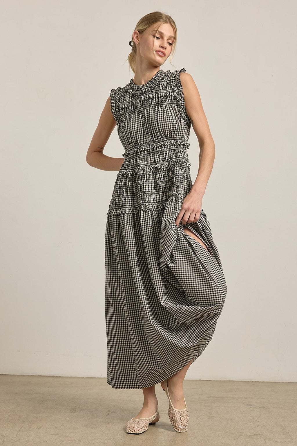 Kirsten Gingham Midi Dress