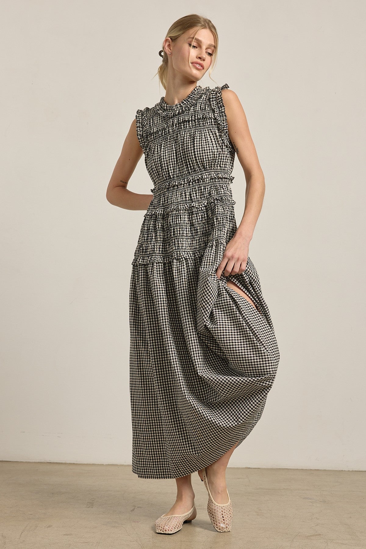 Kirsten Gingham Midi Dress