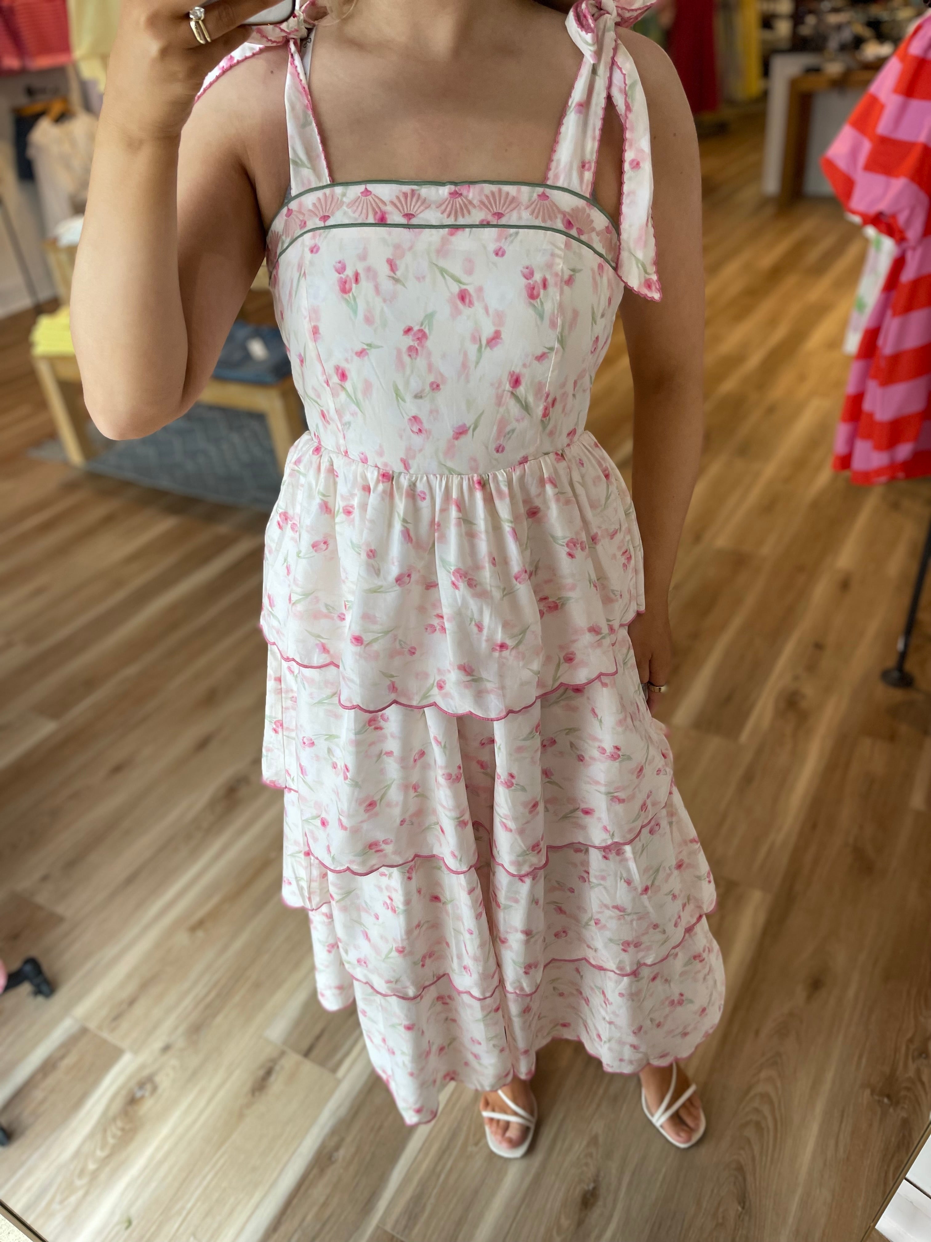 Lindsay Tiered Midi Dress