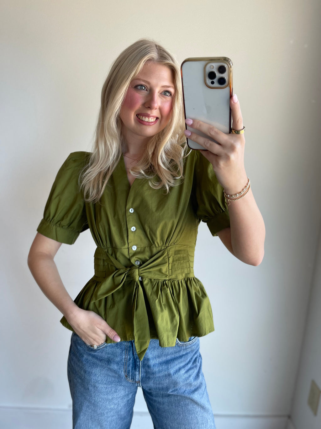 Alaina Tie Front Top