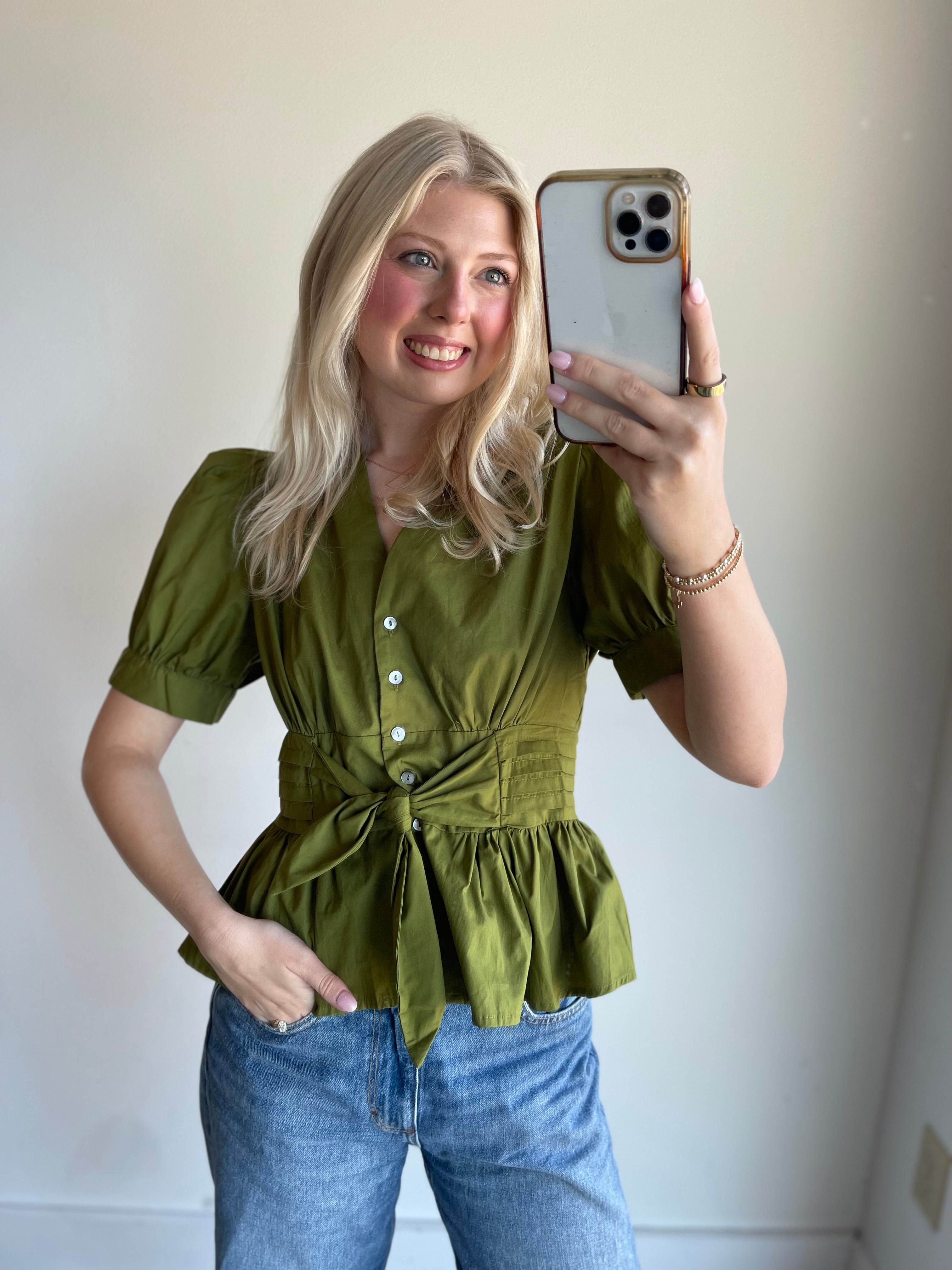 Alaina Tie Front Top