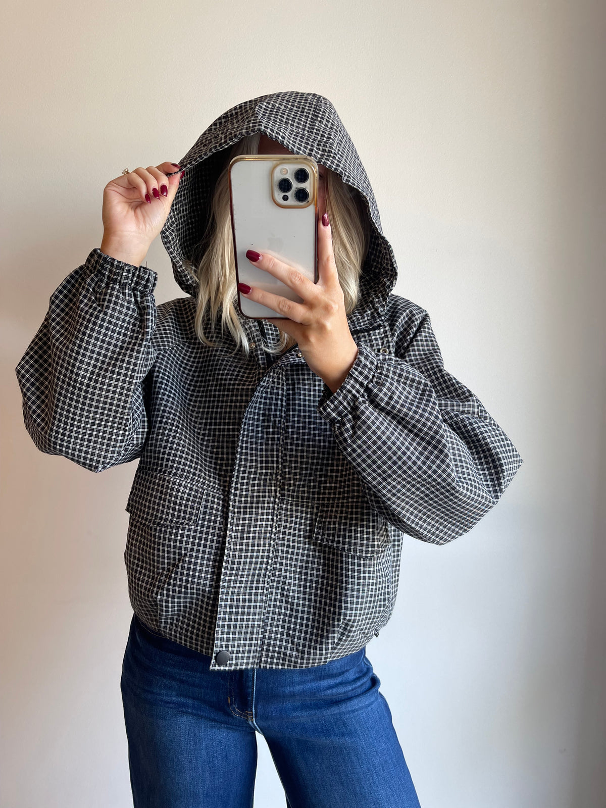 Payton Hooded Gingham Jacket