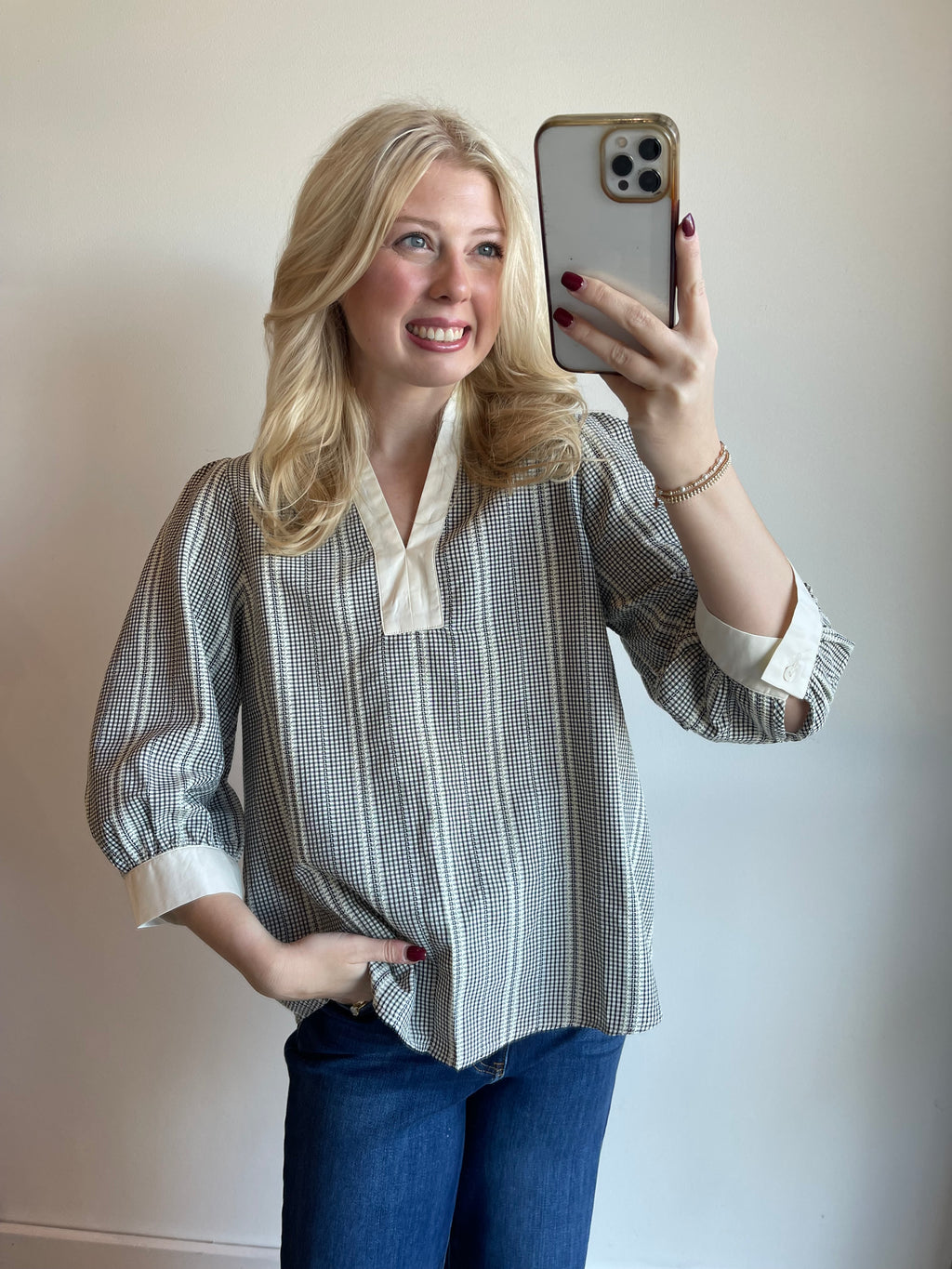 Mandy Gingham Blouse
