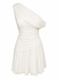 Chiffon One Shoulder Mini Dress