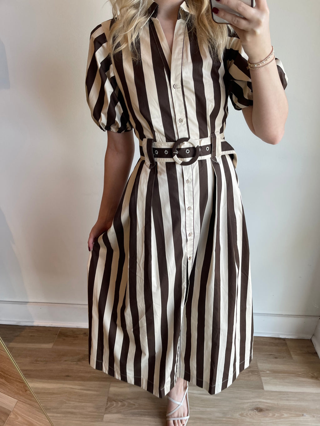 Flora Stripe Midi Dress