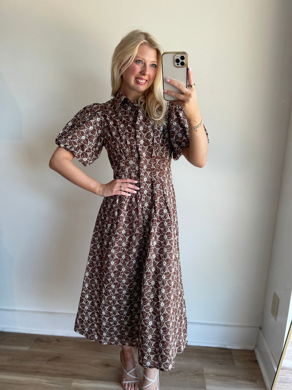 Flora Eyelet Midi Dress