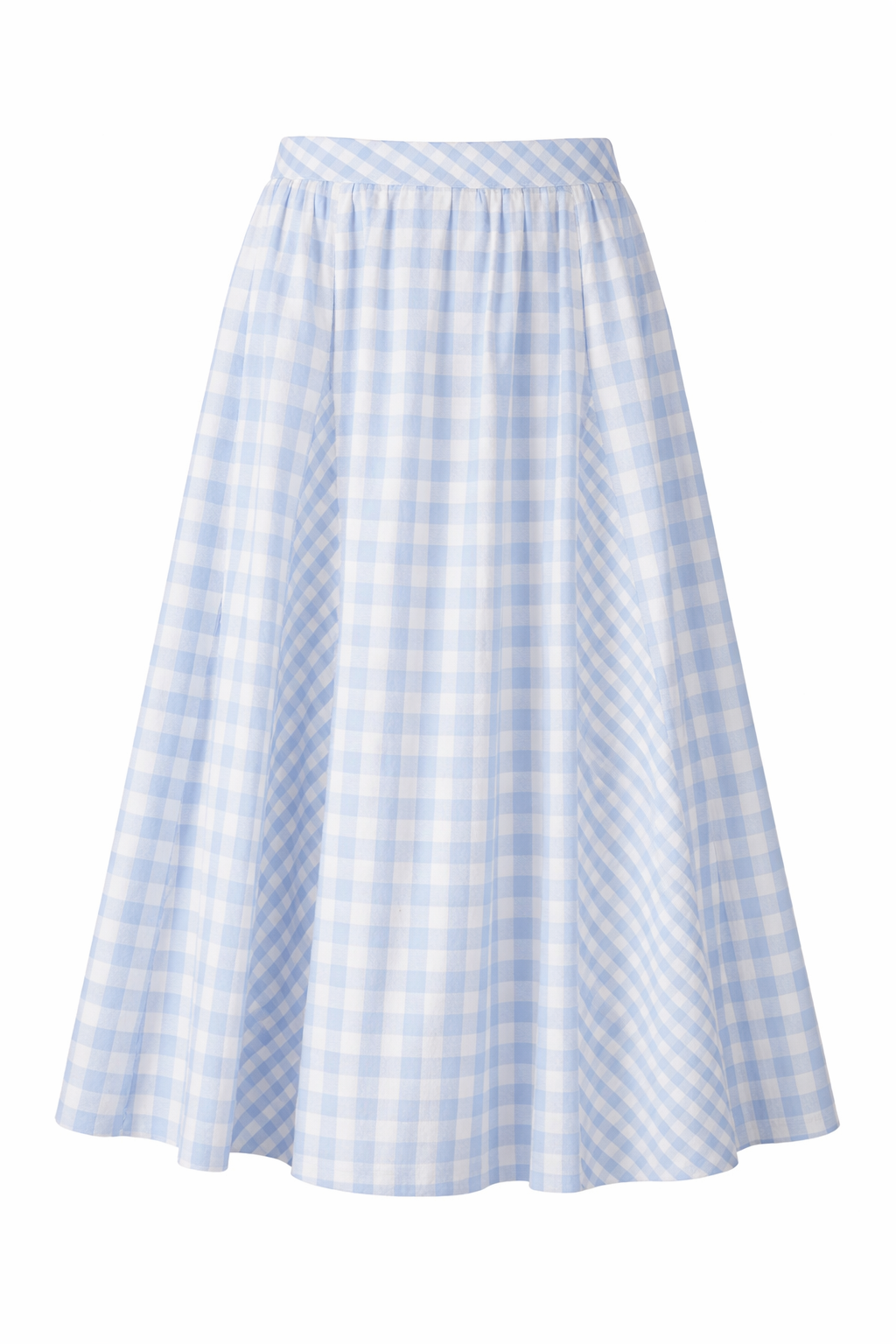 Gingham Pleated Midi Skirt