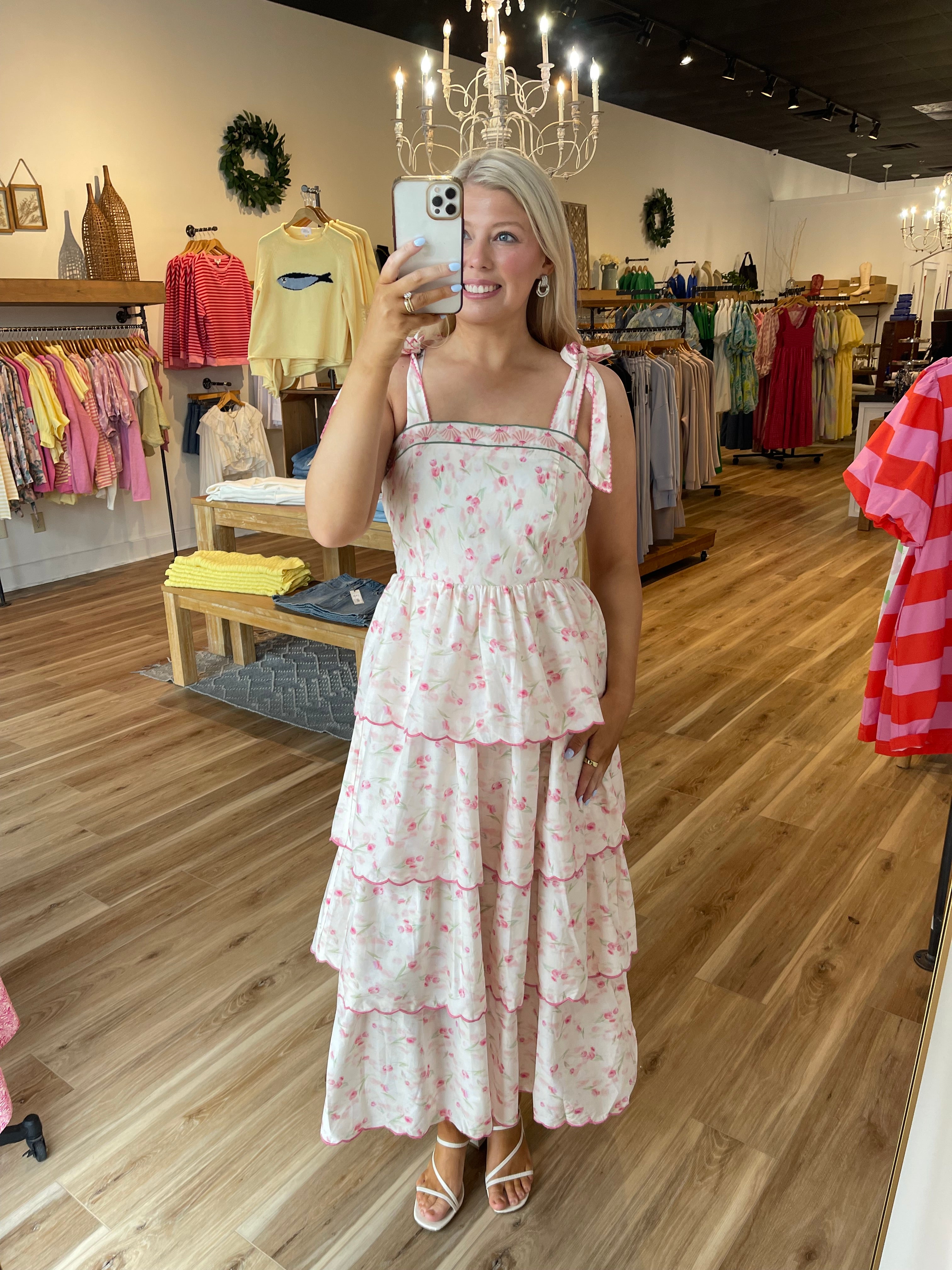 Lindsay Tiered Midi Dress