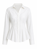 Miranda Pleated Button Down Shirt