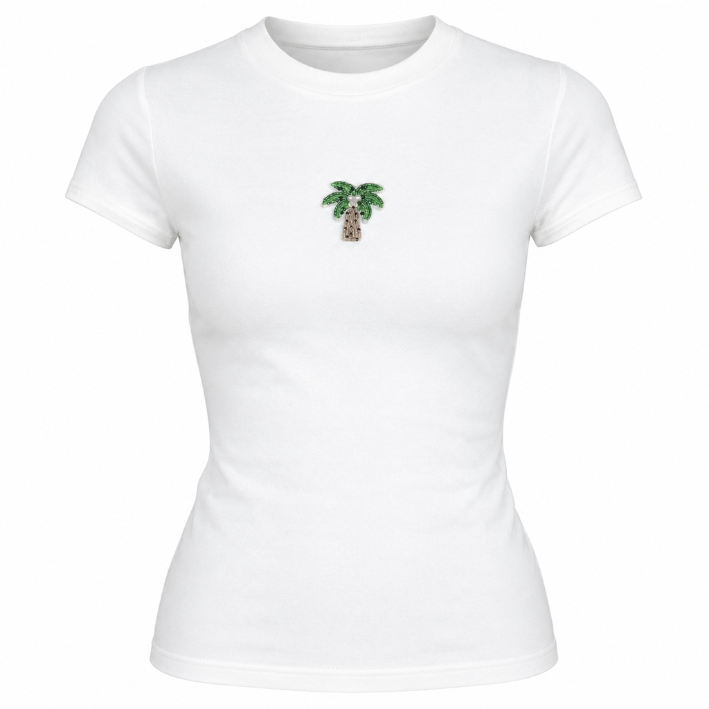 Palm Embroidered Baby Tee