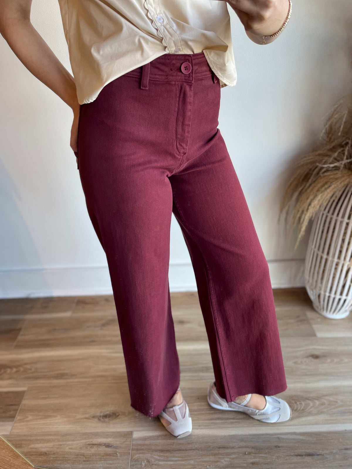 Straight Wide Leg Denim Jeans