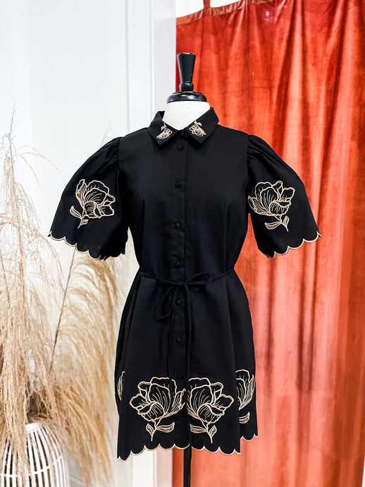 Poppy Embroidered Shirt Dress