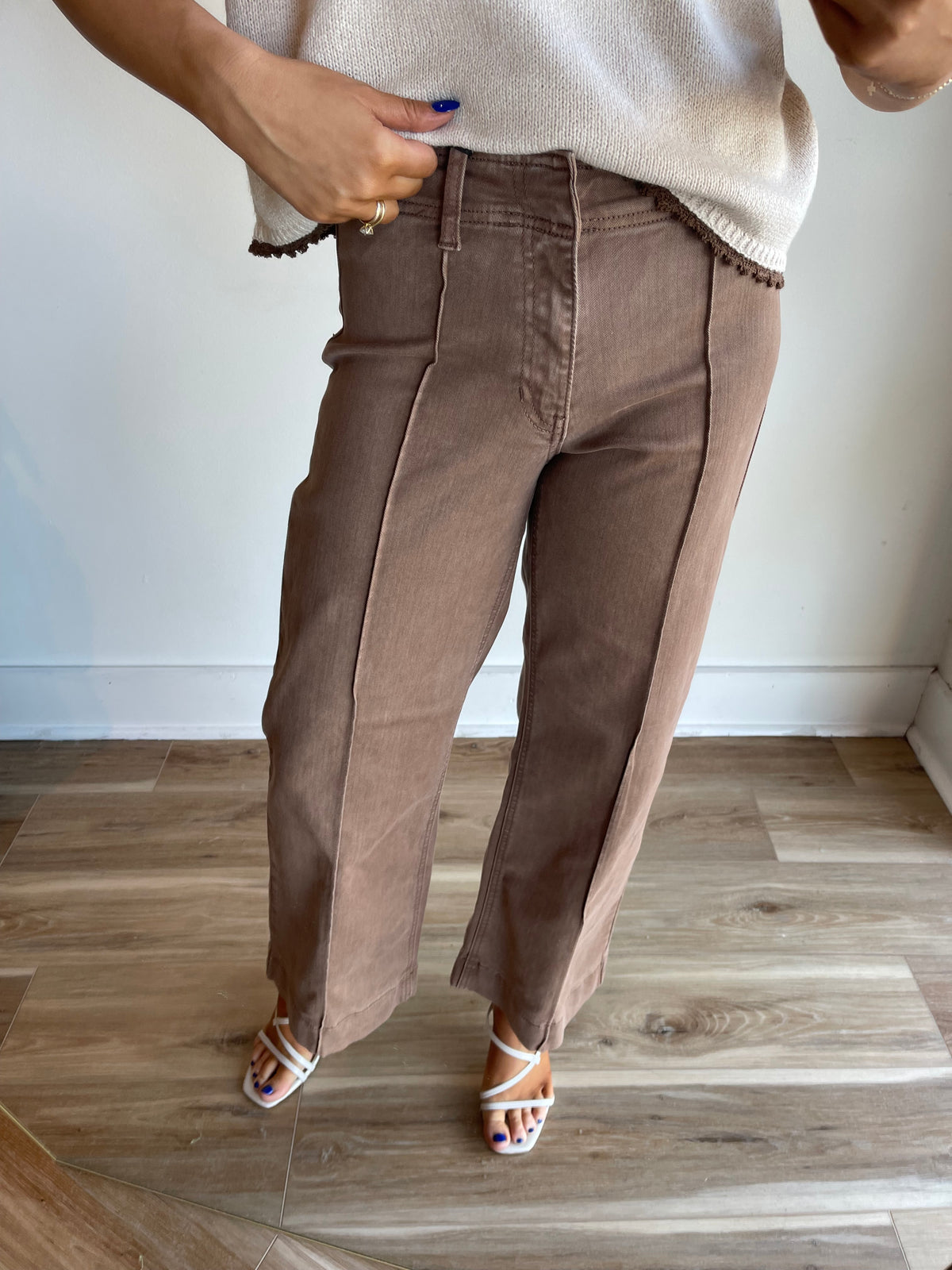 Twill Wide Leg Trousers