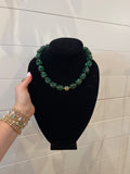 Emerald Green Cube Bead Necklace
