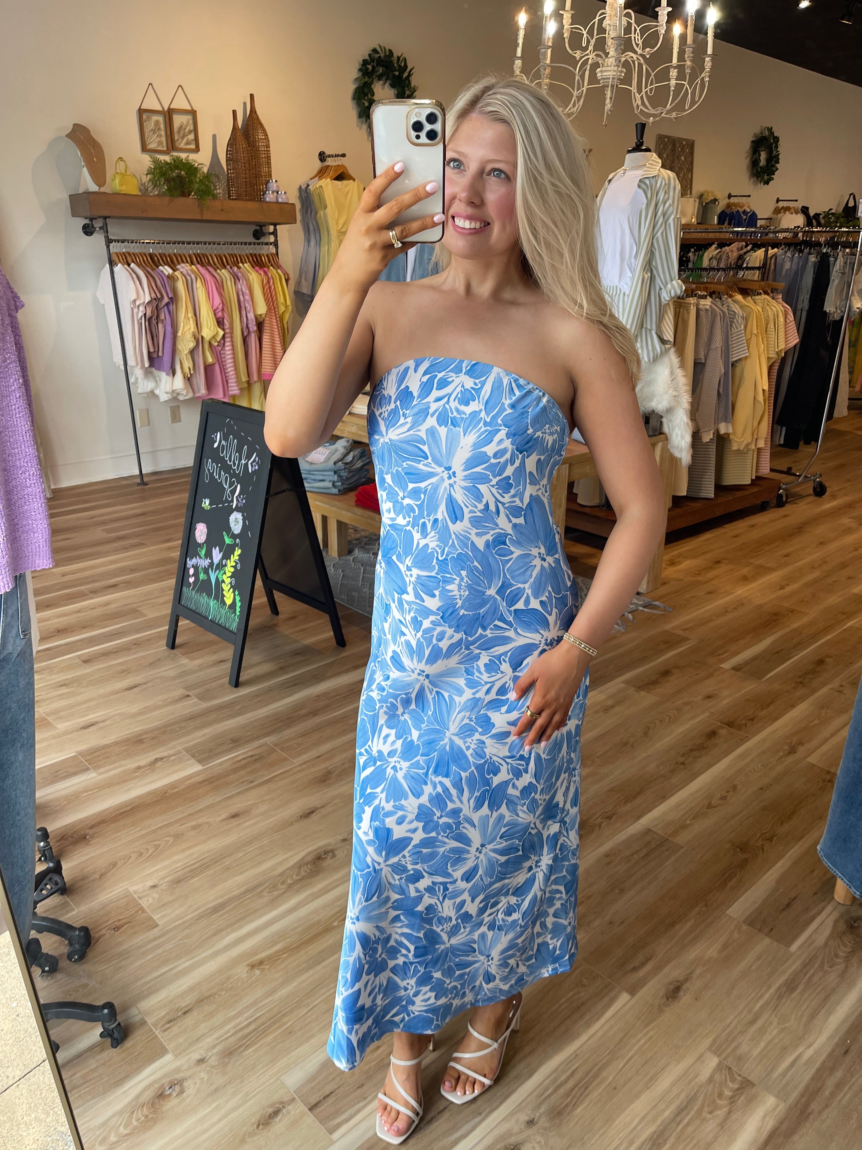 Afterglow Strapless Maxi Dress