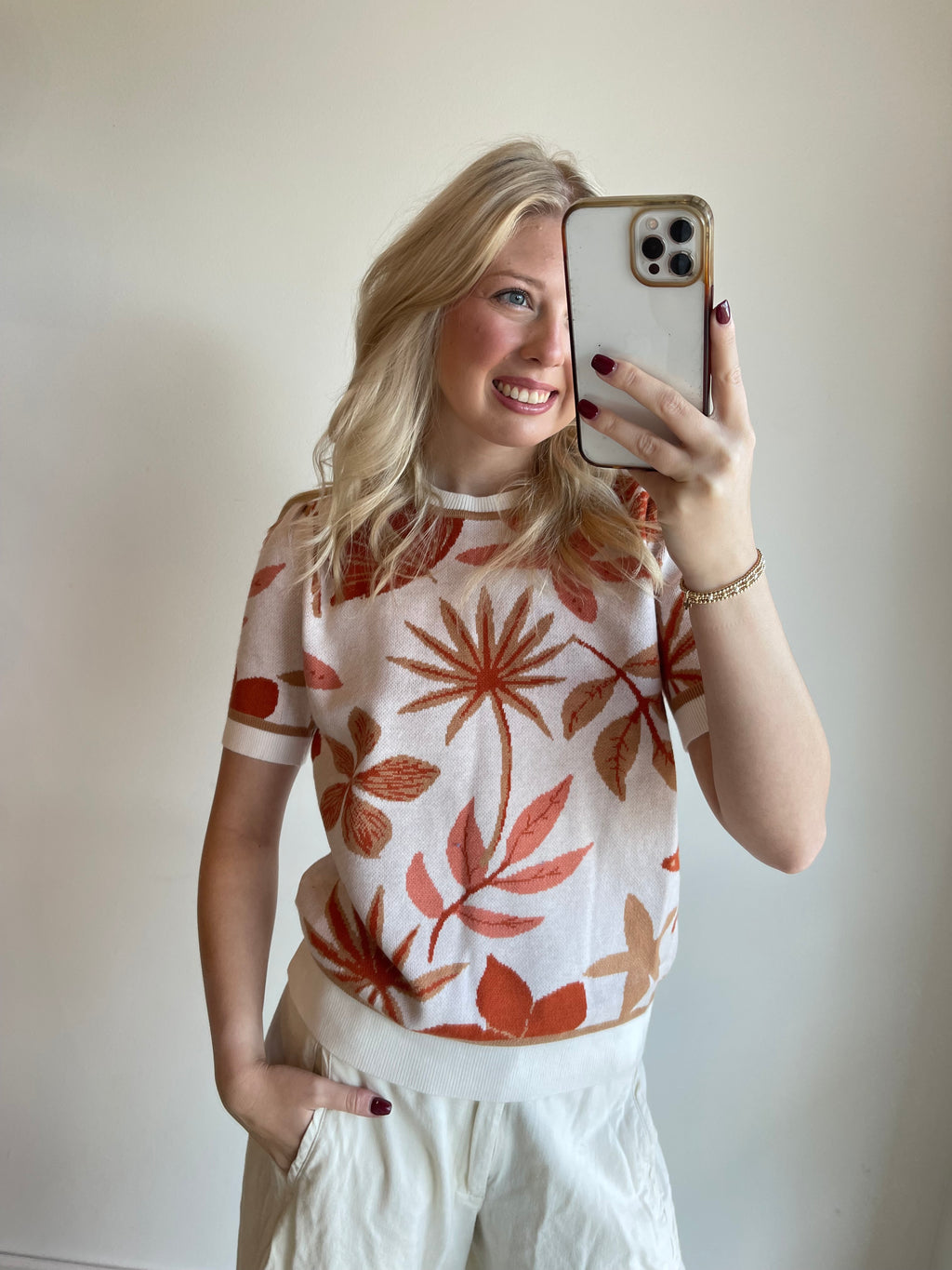 Autumn Jacquard Knit Top