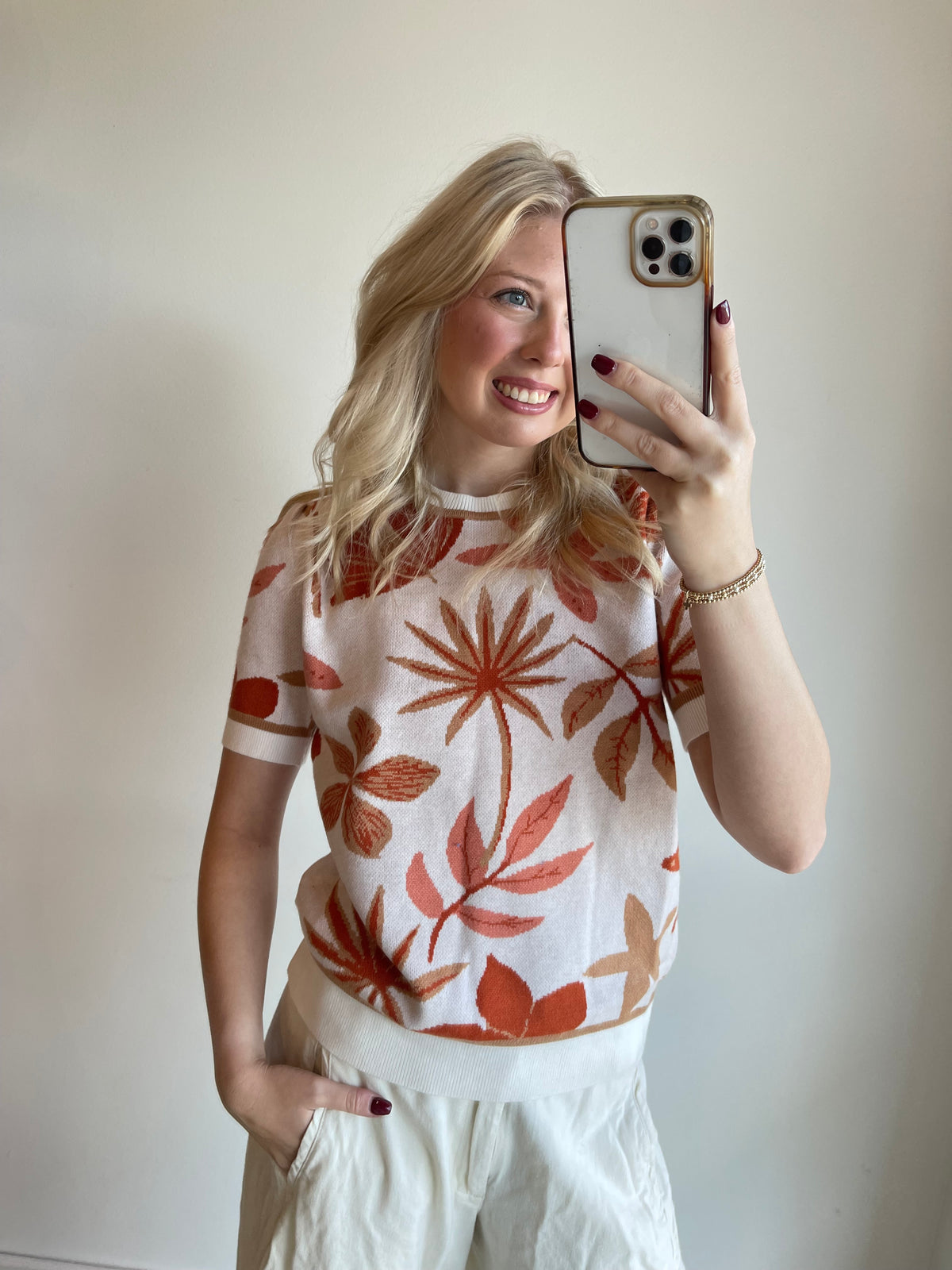 Autumn Jacquard Knit Top
