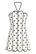Polka Dot Halter Mini Dress