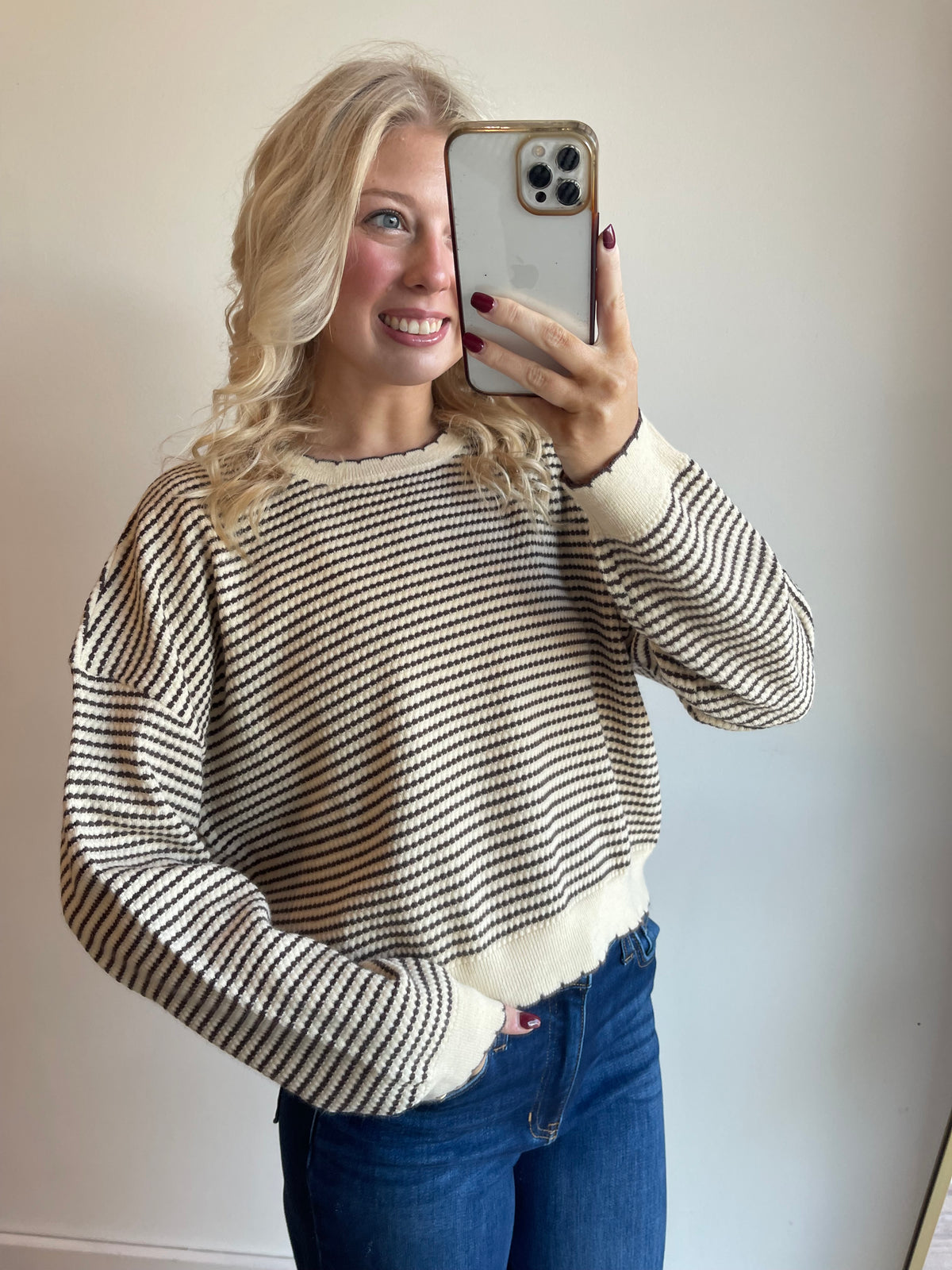 Trina Striped Sweater Top