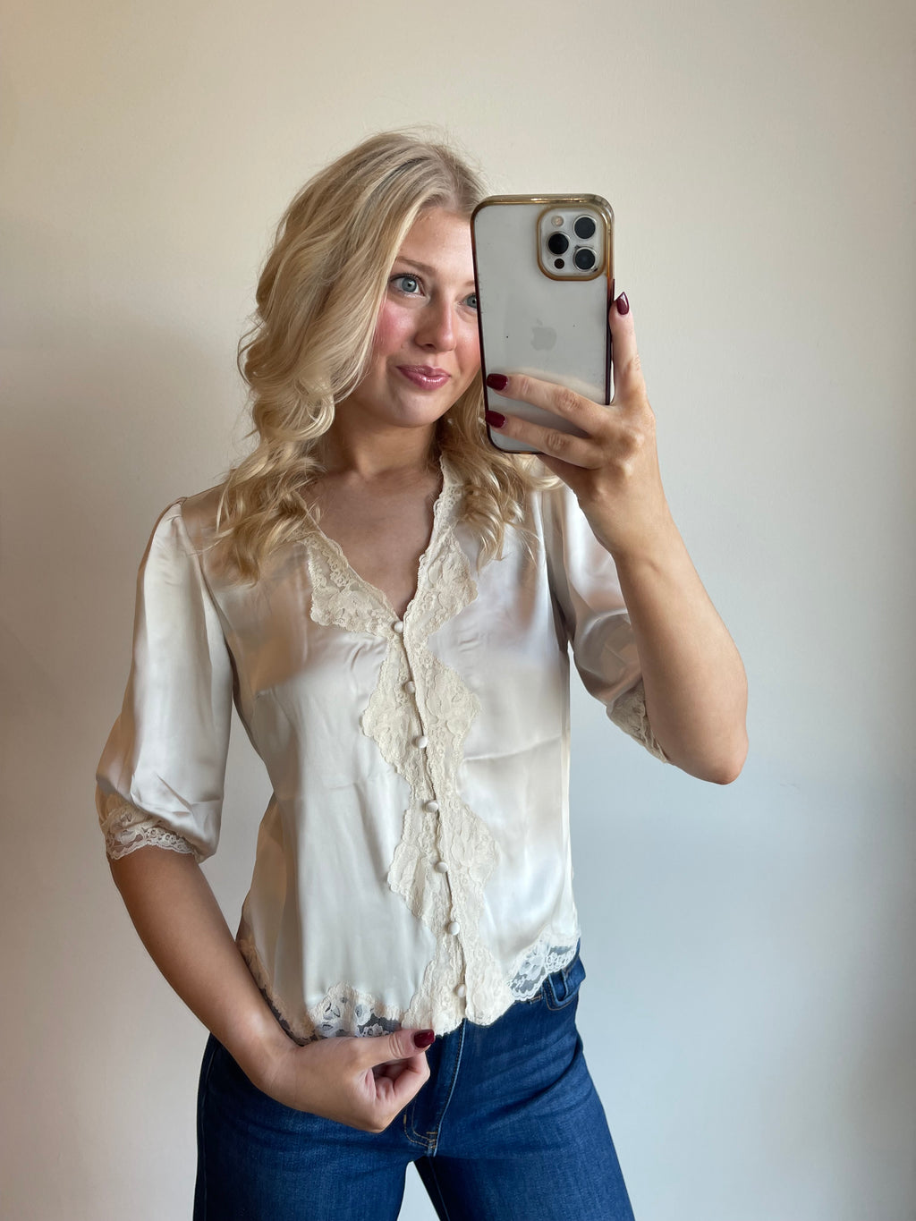 Ellen Lace Trim Top