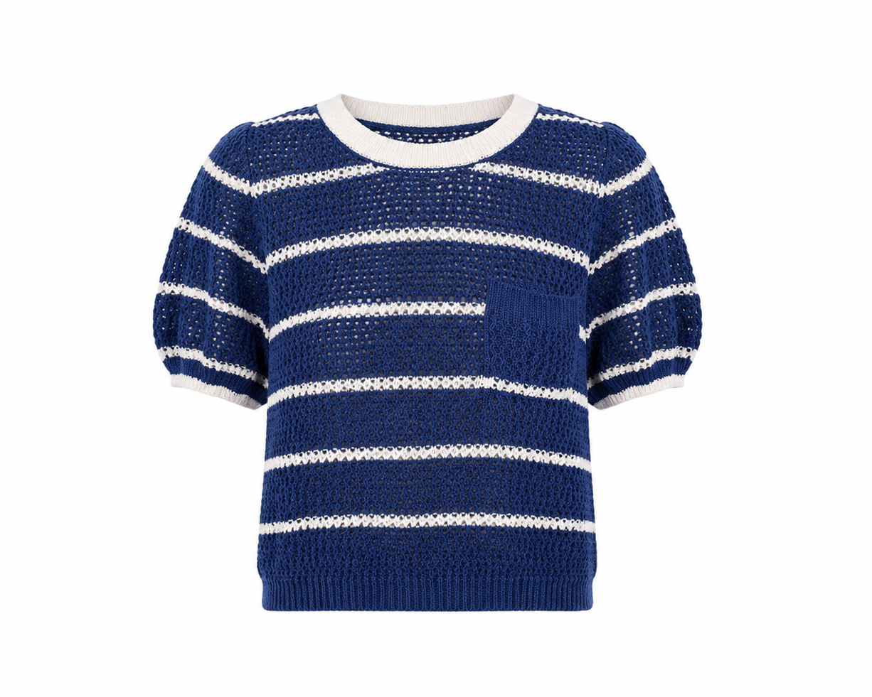 Dannah Stripe Crochet Sweater