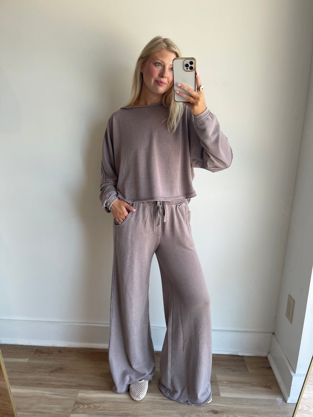 French Terry Wide Leg Sweatpants