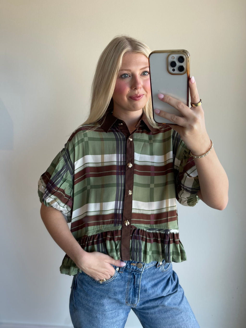 Carson Plaid Top