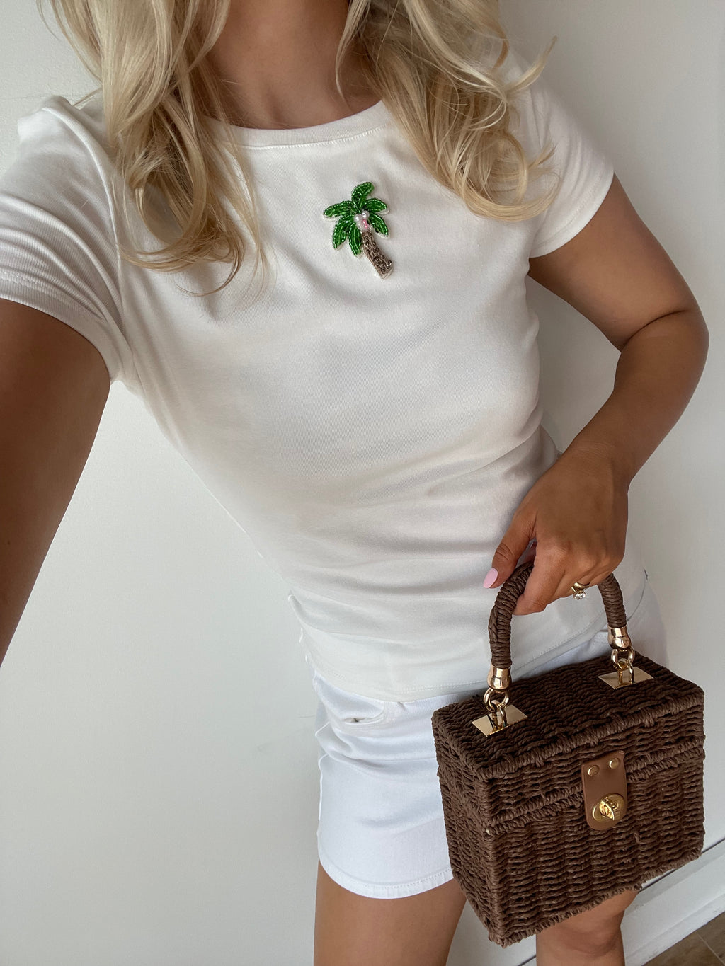 Palm Embroidered Baby Tee